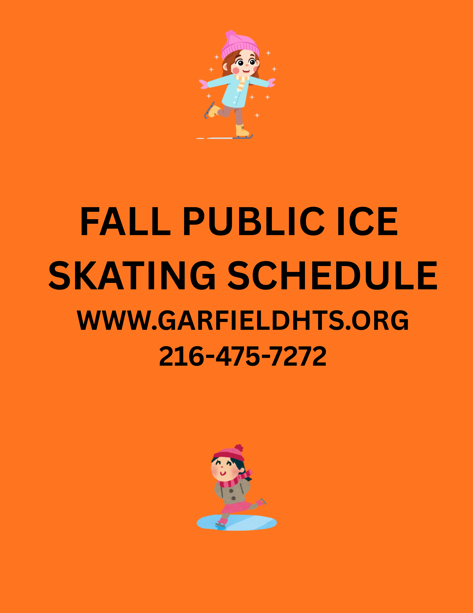 FALL PUBLIC ICE SKATING SCHEDULE (8.5 x 11 in)