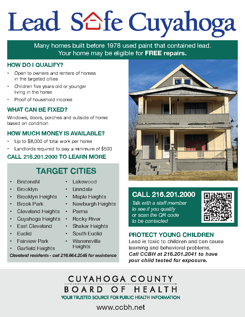 CCBH Lead Safe Grant Flyer
